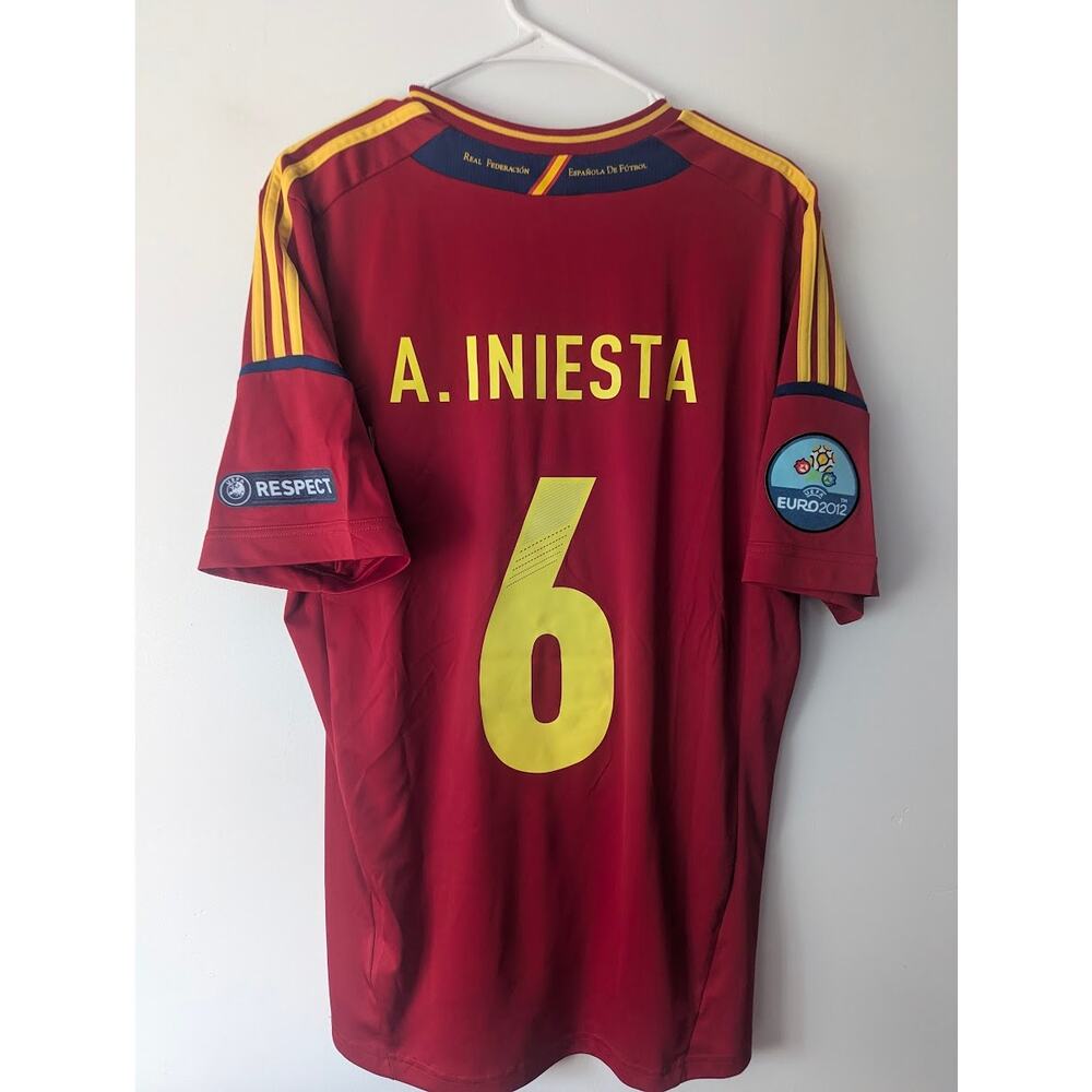 Spain Iniesta Jersey XL Euro 2012 Soccer Shirt